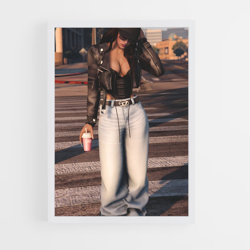 Poster Gta femme – affiche GTA V (vue 3)